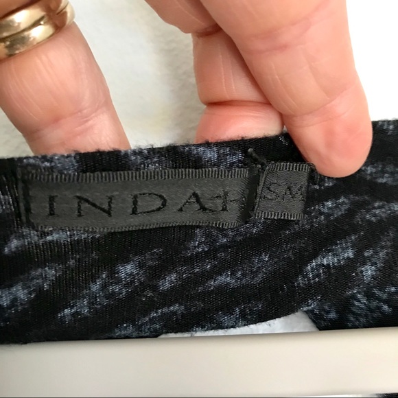 Revolve Indah Leaf Print Open Back Oversized Slouchy Top Women’s S/M Blue - Picture 10 of 14